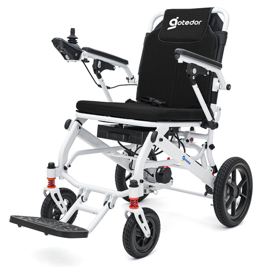 Aotedor-220 Ultra Lightweight All-Terrain Wheelchair - 22 Mile Range, Foldable, Airline Approved(Black,Blue,Grey)
