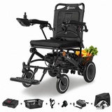 Aotedor A07 Electric Wheelchair – 500W All-Terrain Foldable Power Chair Airline-Approved 15-Mile Range (Jet Black)