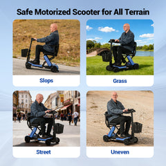 Aotedor KD1-Pro Open-Box Foldable Mobility Scooter for Sale – 20-Mile Range, Triple Battery System, Removable Batteries, Airline Approved Lightweight Travel Scooter