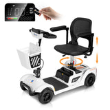 Aotedor 3431 Certified Open-Box 4-Wheel Mobility Scooter – 15 Mile Foldable Travel Scooter for Adults & Seniors, 300LBS Capacity, NFC One-Touch Unlock, Removable Battery, Rotating Seat