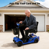 Aotedor 3431 Certified Open-Box 4-Wheel Mobility Scooter – 15 Mile Foldable Travel Scooter for Adults & Seniors, 300LBS Capacity, NFC One-Touch Unlock, Removable Battery, Rotating Seat