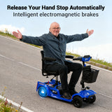 Aotedor 3431 Certified Open-Box 4-Wheel Mobility Scooter – 15 Mile Foldable Travel Scooter for Adults & Seniors, 300LBS Capacity, NFC One-Touch Unlock, Removable Battery, Rotating Seat