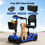 Aotedor 3431 Certified Open-Box 4-Wheel Mobility Scooter – 15 Mile Foldable Travel Scooter for Adults & Seniors, 300LBS Capacity, NFC One-Touch Unlock, Removable Battery, Rotating Seat