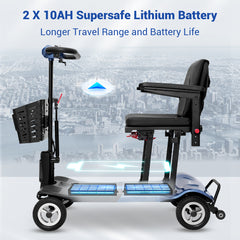 Aotedor-T550 Scooter de movilidad de 4 ruedas-Azul
