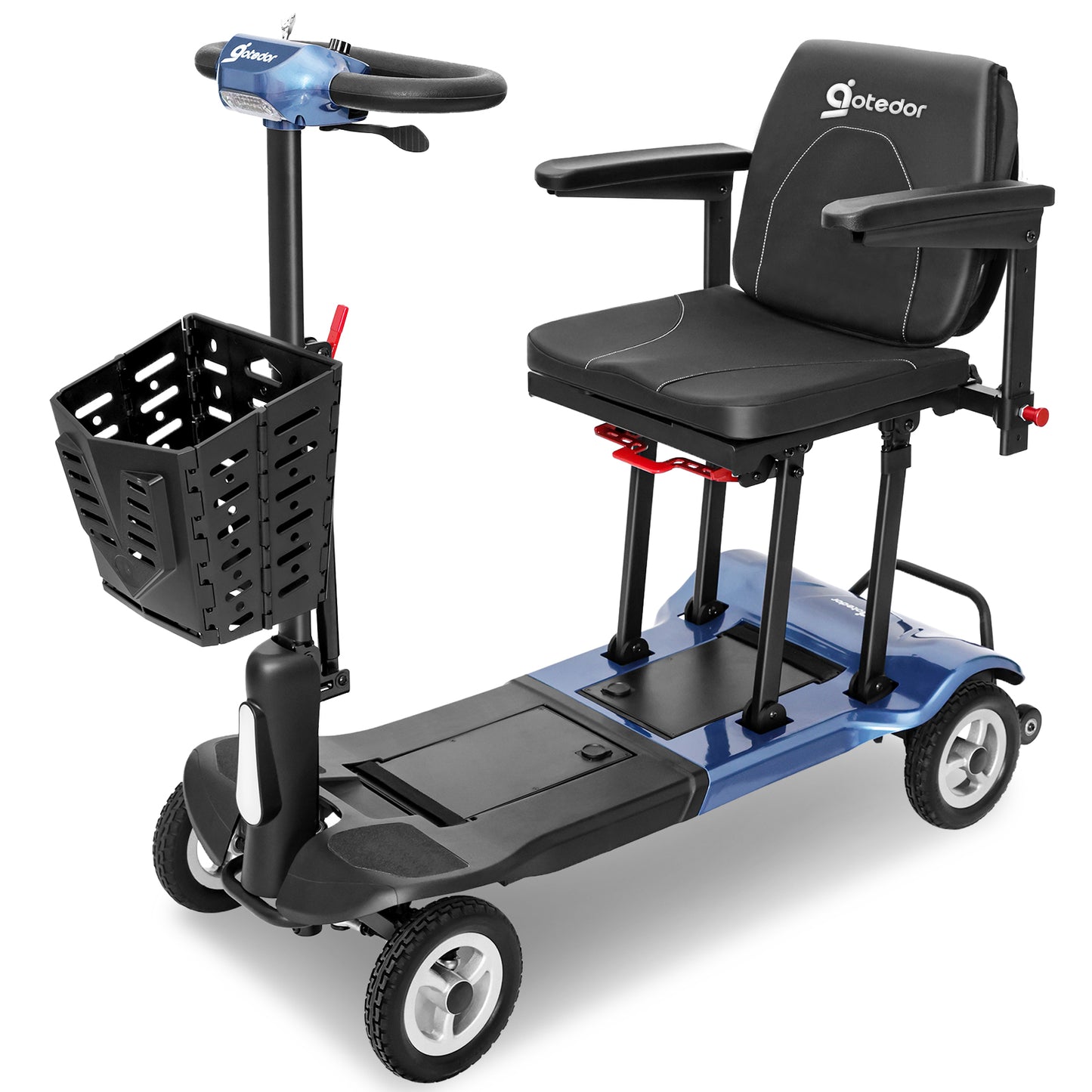 Aotedor-T550 36lbs Folding Mobility Scooter – 22-Mile Range, All-Terrain, Dual Batteries, Airline Approved (Blue)