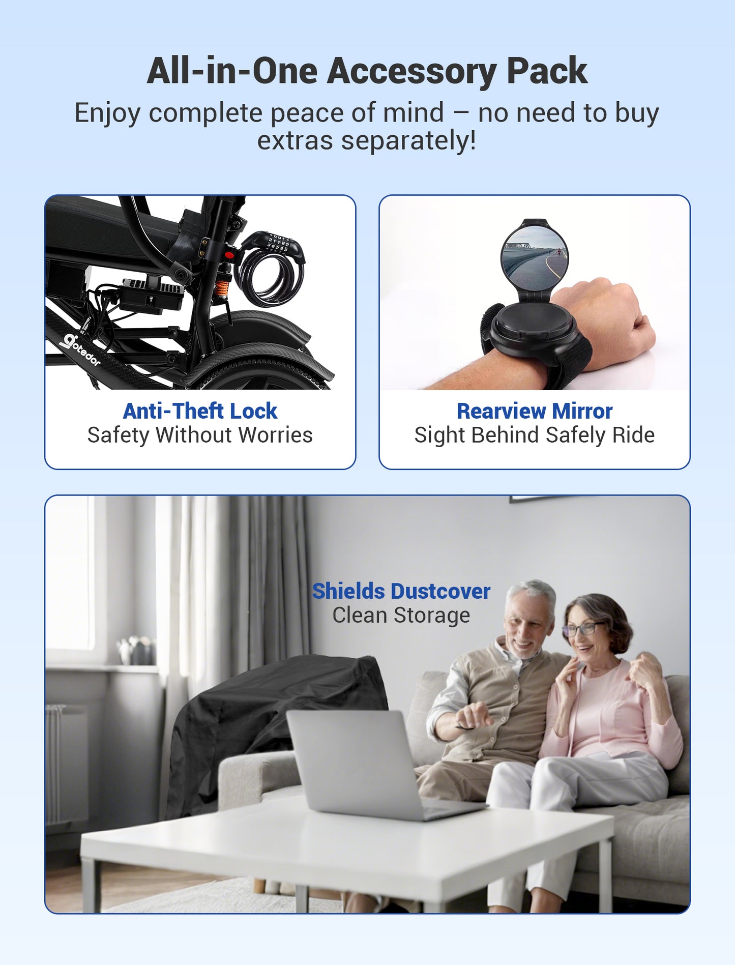 Aotedor 225 Carbon Fiber Electric Wheelchair – Lightweight Foldable Power Wheelchair for Adults, 30-Mile Range, Dual 12Ah Batteries, Dual Motors, All-Terrain, Airline Approved