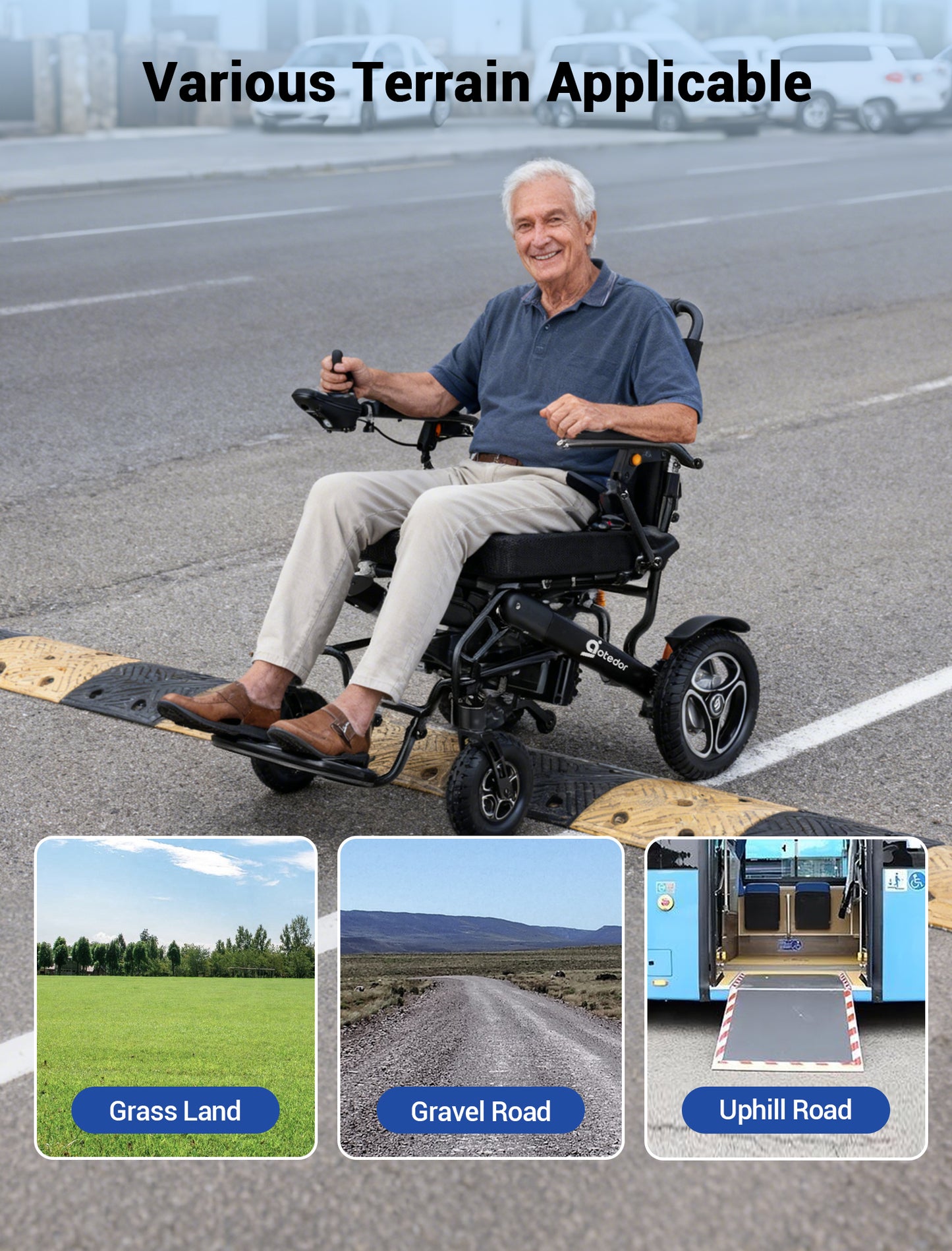 Aotedor-5526 Electric Wheelchair for Adults, Dual Battery (20AH Long Range & 10AH Air Travel Safe),300 lbs Weight Capacity, 35 Miles Range, Airline Approval & 500W Brushless Motors& LED Light (Black)