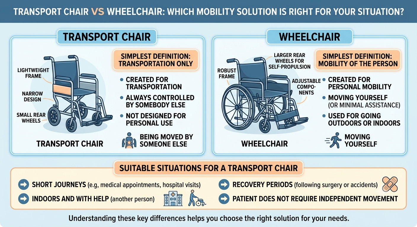 Transport Chair vs Wheelchair: Which Mobility Solution Is Right for Your Situation?