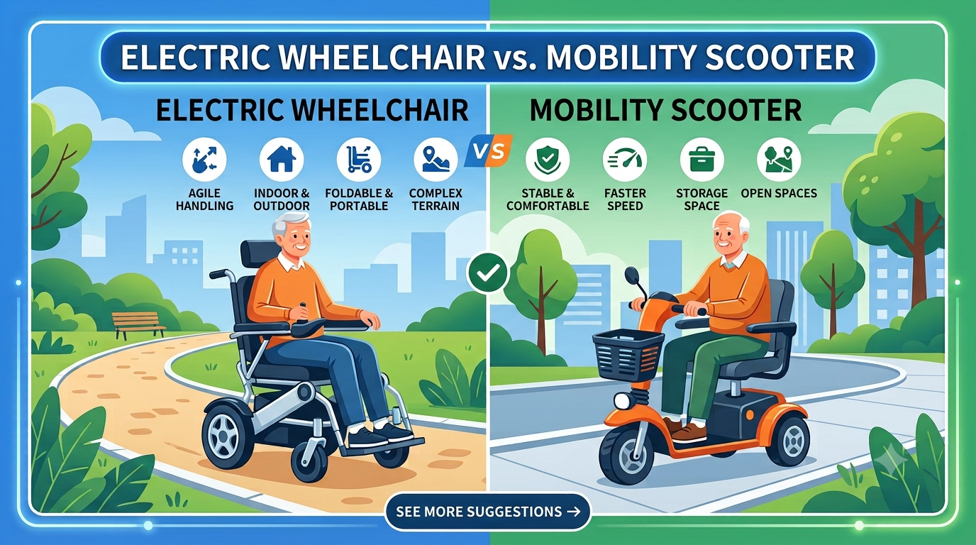 Electric Wheelchair vs Mobility Scooter Comparison for Short Outings Travel