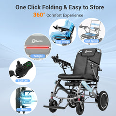 Aotedor 220S Lightweight Folding Electric Wheelchair
