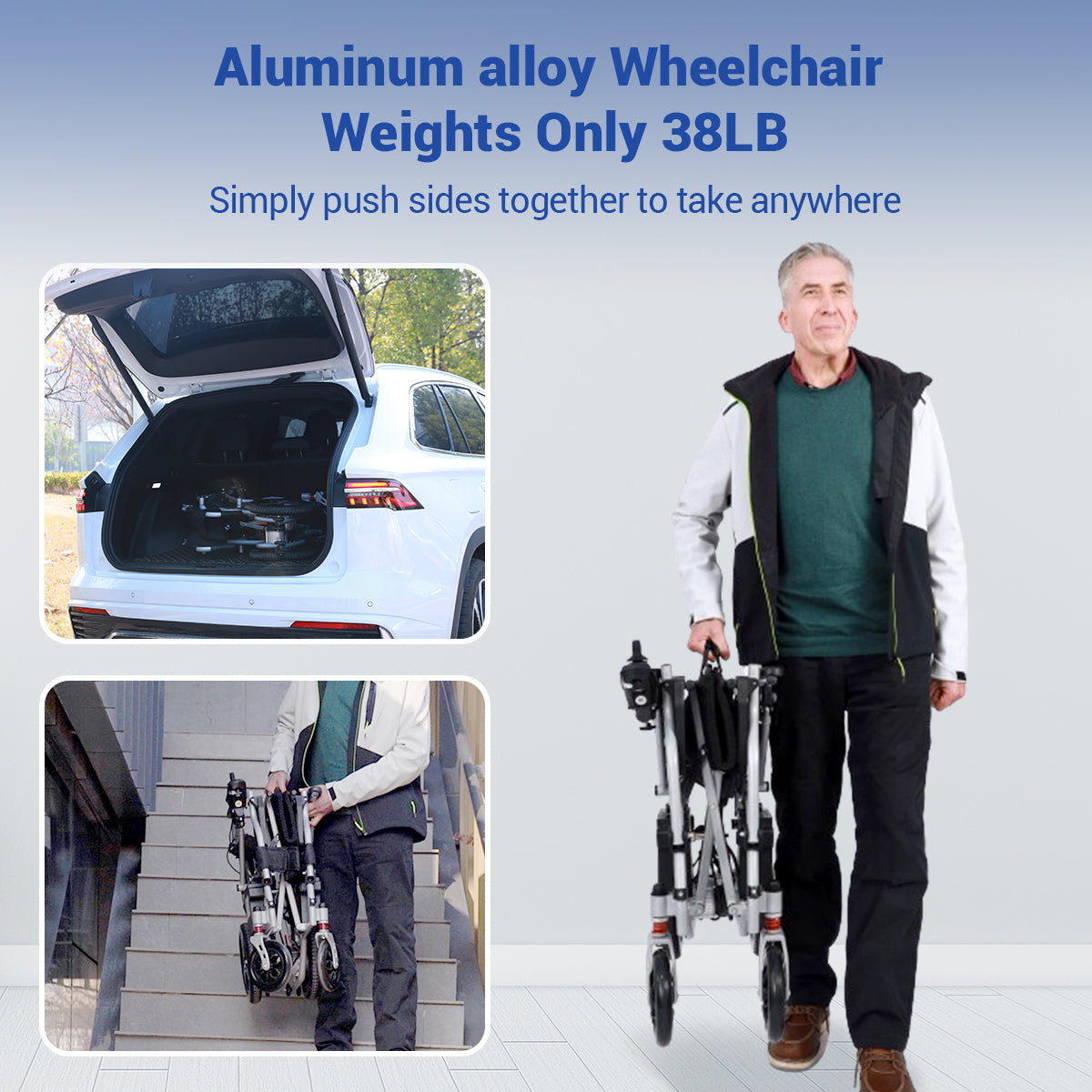 Aotedor-205 Folding Power Wheelchair 24AH with Airline Approval