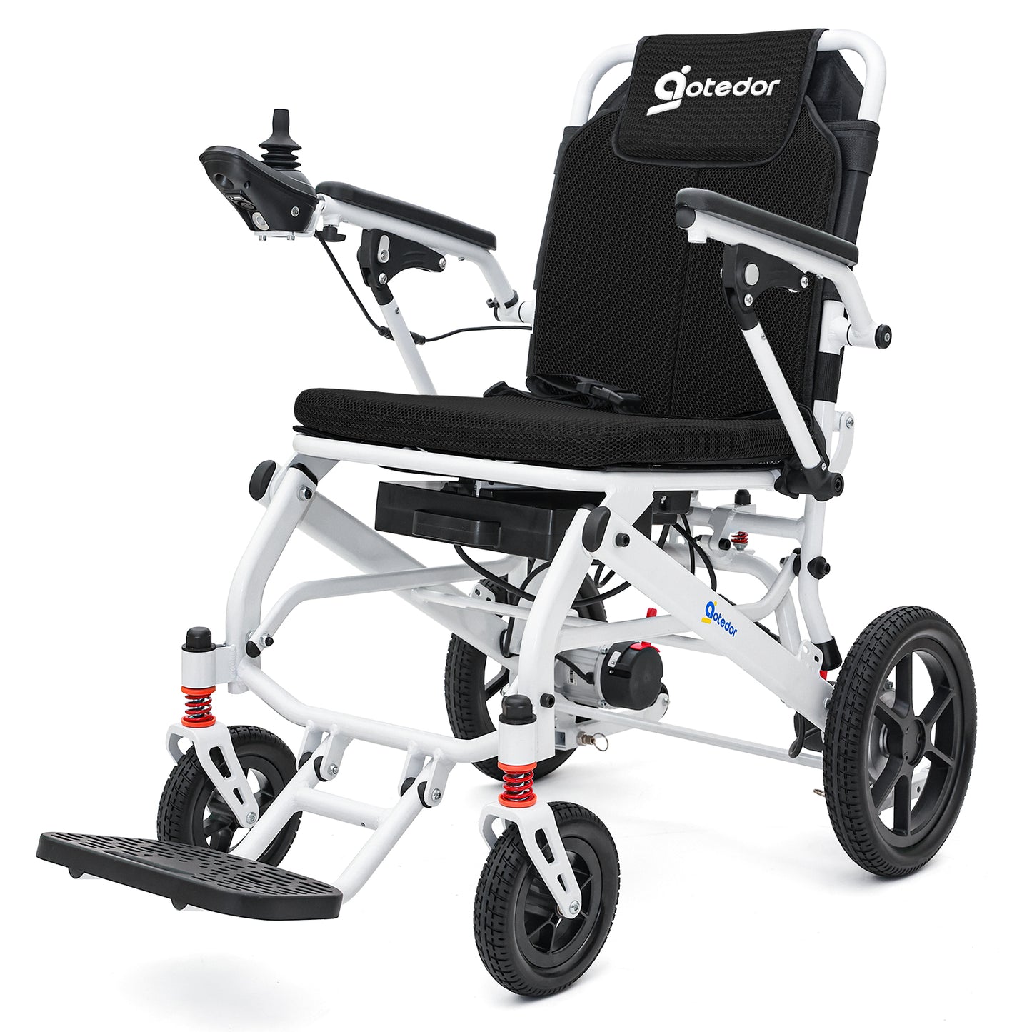 Aotedor-220 Ultra Lightweight All-Terrain Wheelchair - 22 Mile Range, Foldable, Airline Approved(Black)