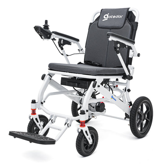 Aotedor-220 Ultra Lightweight All-Terrain Wheelchair - 22 Mile Range, Foldable, Airline Approved(Grey)