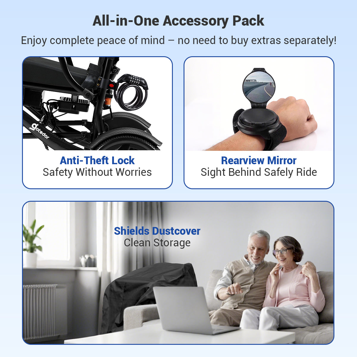 Aotedor 225 Carbon Fiber Electric Wheelchair – Lightweight Foldable Power Wheelchair for Adults, 30-Mile Range, Dual 12Ah Batteries, Dual Motors, All-Terrain, Airline Approved