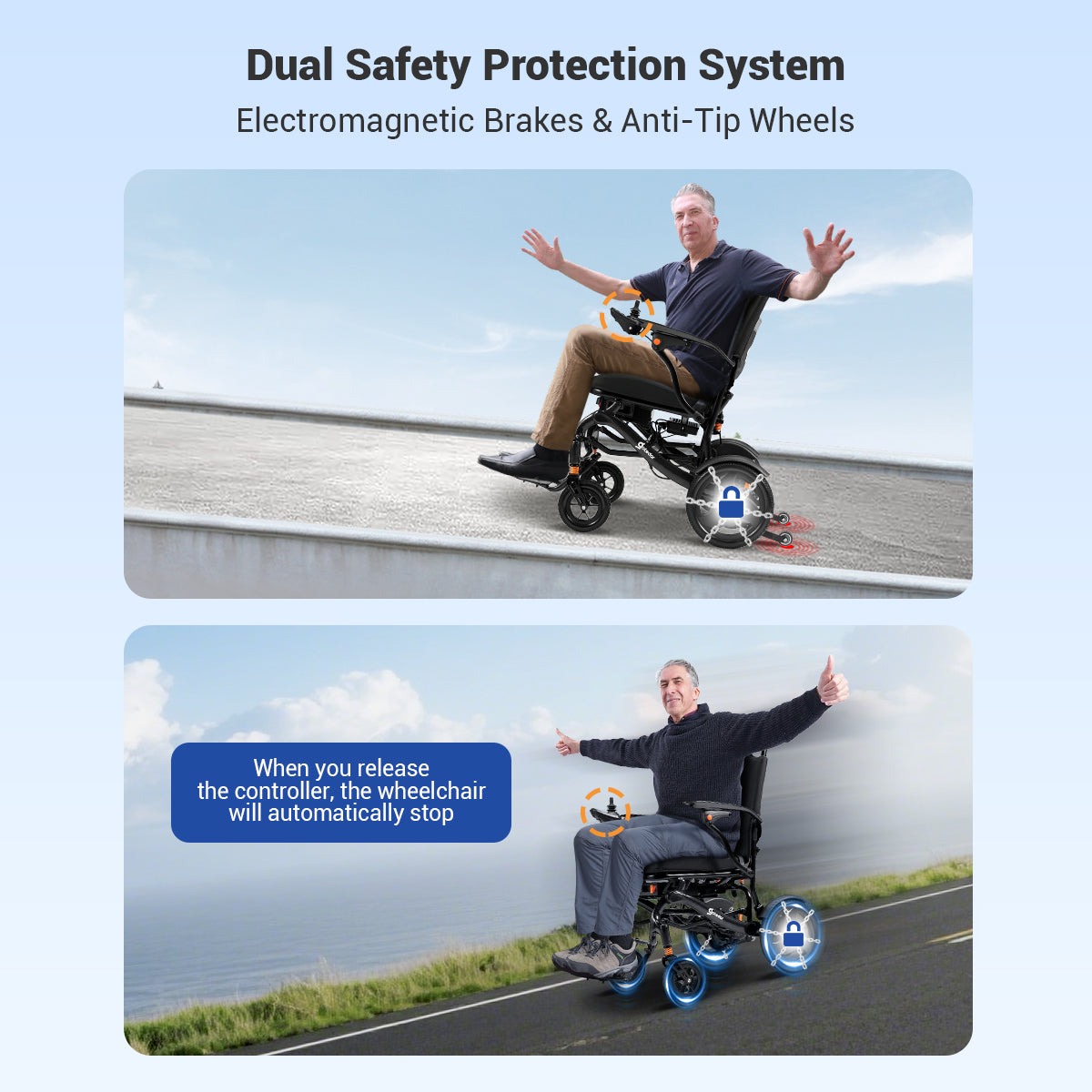 Aotedor 225 Carbon Fiber Electric Wheelchair – Lightweight Foldable Power Wheelchair for Adults, 30-Mile Range, Dual 12Ah Batteries, Dual Motors, All-Terrain, Airline Approved