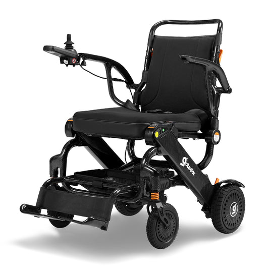Aotedor N5513A Ultimate Carbon Fiber Electric Wheelchair 35lb Featherweight Design 22-Mile All-Terrain Explorer FAA Approved Travel Powerchair