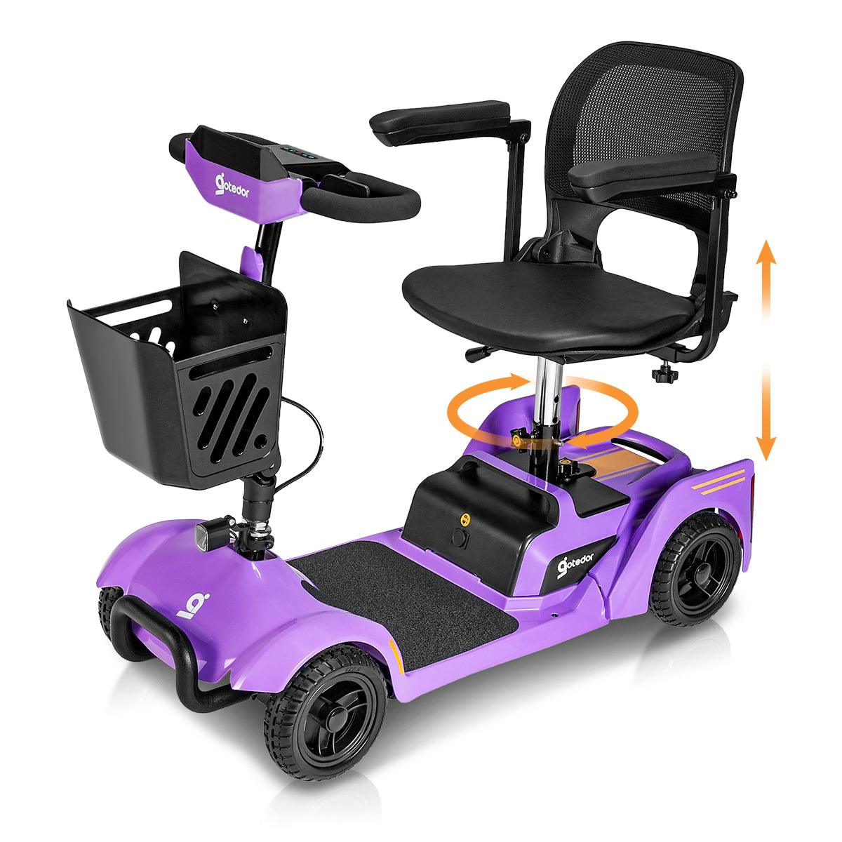 Aotedor W3431Q Foldable Mobility Scooter – NFC Keyless Unlock & All-Terrain 4-Wheel Design