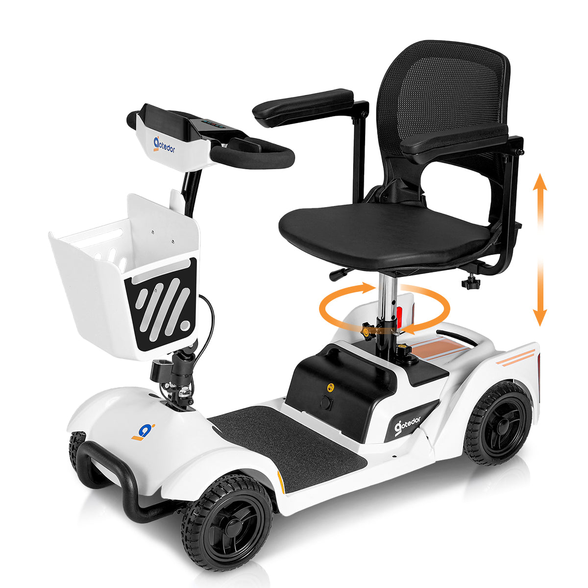 Aotedor W3431Q Foldable Mobility Scooter – NFC Keyless Unlock & All-Terrain 4-Wheel Design