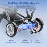Used Aotedor K01 - 30lbs,Lightweight Carbon Fiber Electric Wheelchair Foldable,  All Terrain, Remote Control, Airline Approved