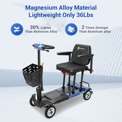 Aotedor-T550 Scooter de movilidad de 4 ruedas-Azul