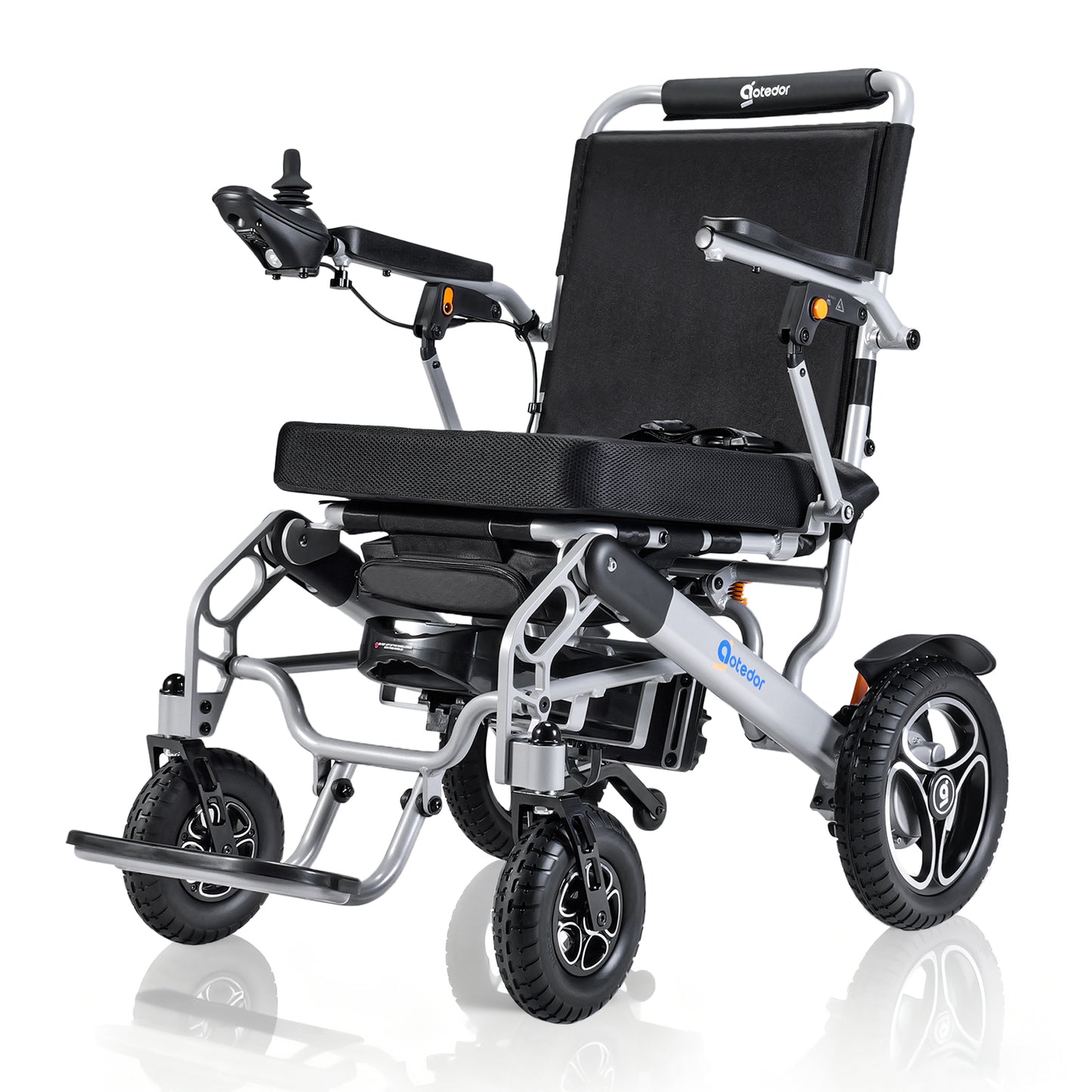 Aotedor-5526 Electric Wheelchair for Adults, Dual Battery (20AH Long Range & 10AH Air Travel Safe),300 lbs Weight Capacity, 35 Miles Range, Airline Approval & 500W Brushless Motors& LED Light (Silver)
