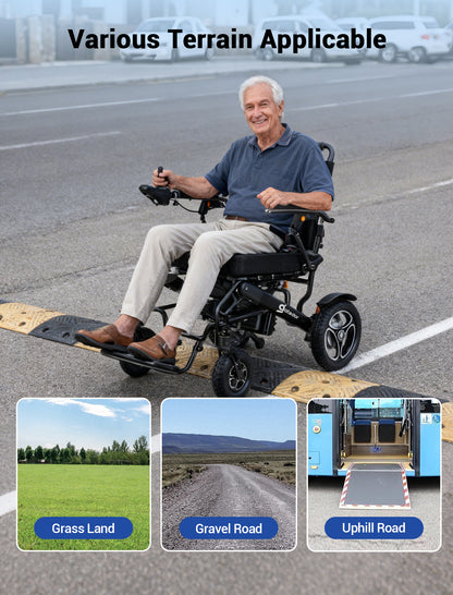 Aotedor-5526 Electric Wheelchair for Adults, Dual Battery (20AH Long Range & 10AH Air Travel Safe),300 lbs Weight Capacity, 35 Miles Range, Airline Approval & 500W Brushless Motors& LED Light (Black)